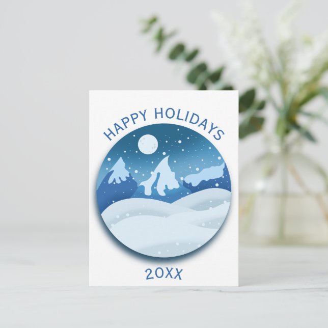 Postal Peaceful Frosted Landscape  (Anverso de pie)