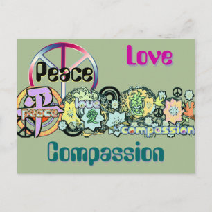 Postal peacelovecompasión