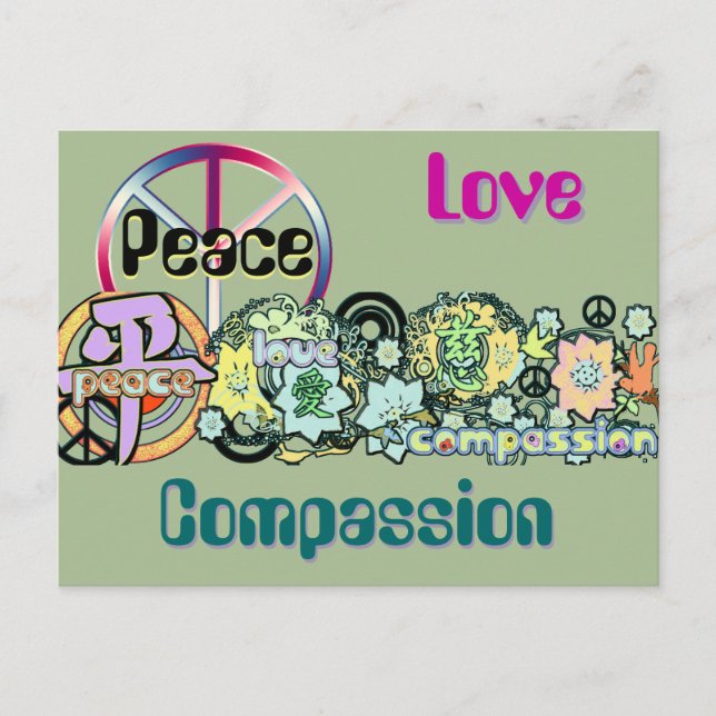 Postal peacelovecompasión (Anverso)