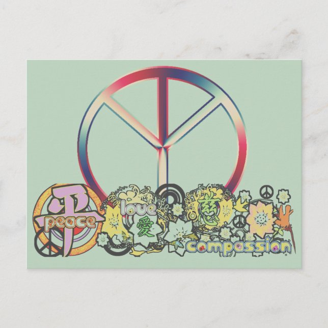 Postal peacelovecompasión (Anverso)