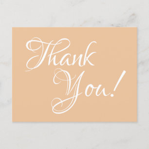 Postal Peach and White Calligraphy Gracias