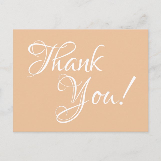 Postal Peach and White Calligraphy Gracias (Anverso)