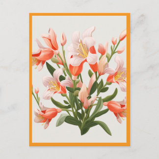 POSTAL PEACH COLORED FLOWERS #1