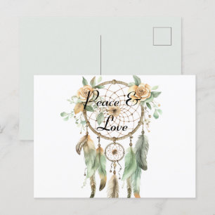 Postal Peach Floral Green Dream Catcher