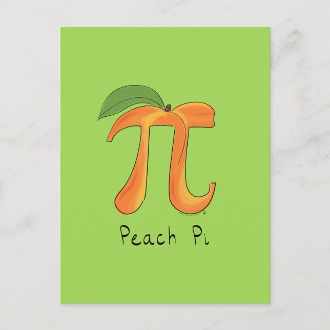 Postal Peach Pi Cute Math Pi Day (Anverso)