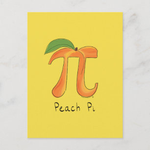 Postal Peach Pi Cute Math Pi Day Postcard