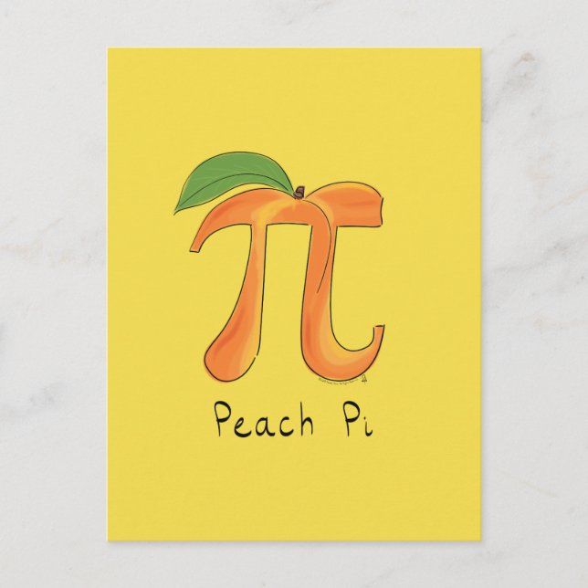 Postal Peach Pi Cute Math Pi Day Postcard (Anverso)
