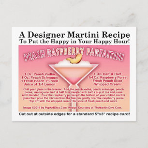 Postal Peach Raspberry Parfait Martini Postcard