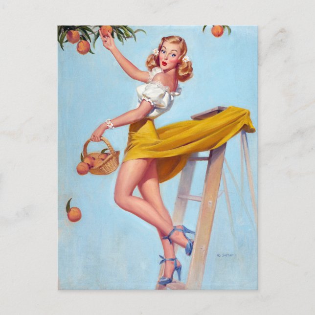 Postal Peaches Pin Up (Anverso)