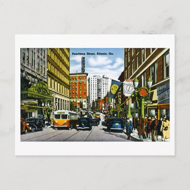 Postal Peachtree Street, Atlanta, GA Postcard (Anverso)