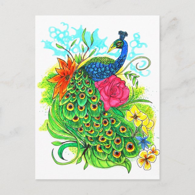 Postal Peacock (Anverso)