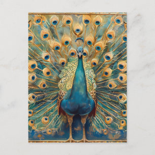 Postal Peacock Art Nouveau