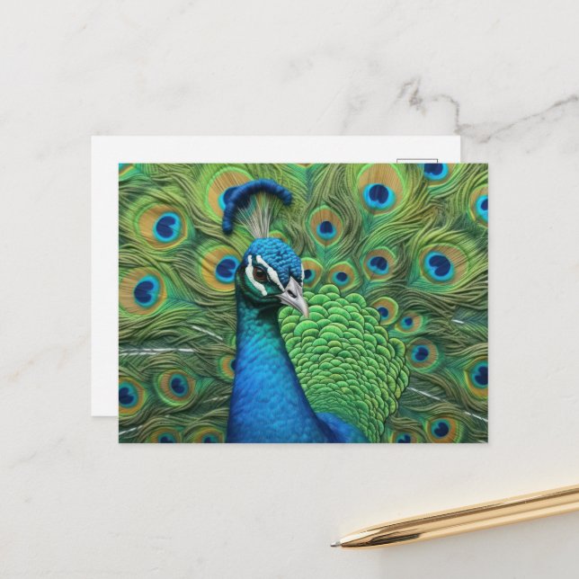 Postal Peacock Feathers (Anverso/Reverso In Situ)