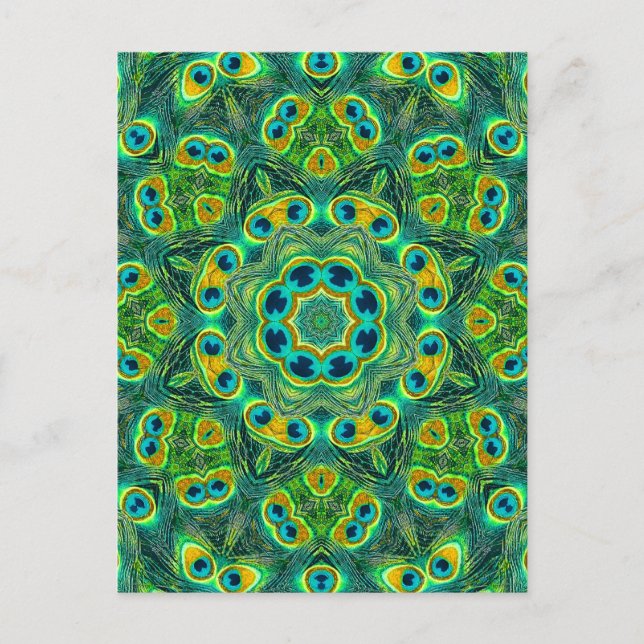 POSTAL PEACOCK KALEIDOSCOPE (Anverso)
