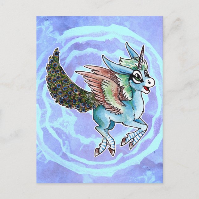 Postal Peacock Unicorn (Anverso)
