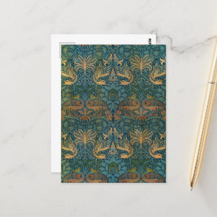 Postal Peacock y Dragón, 1878 por William Morris