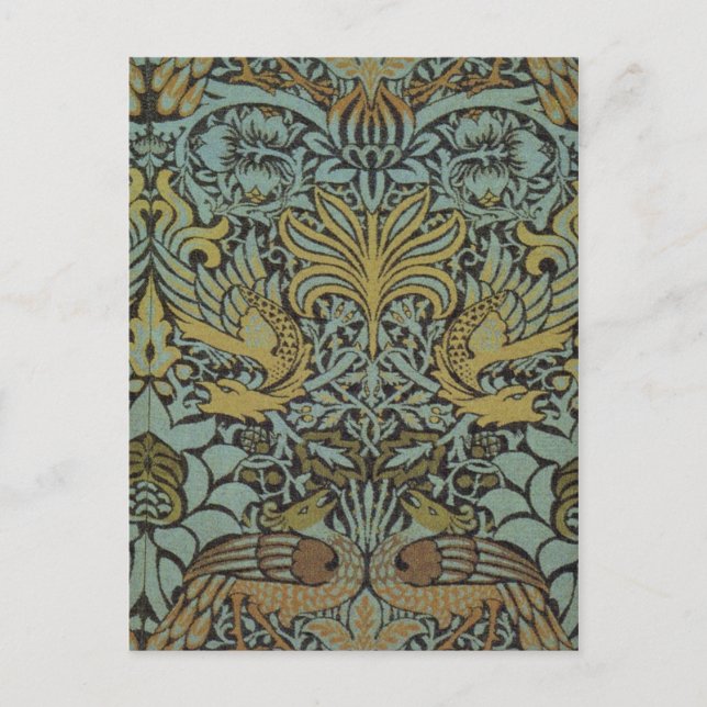 Postal Peacock y Dragón (por William Morris) (Anverso)