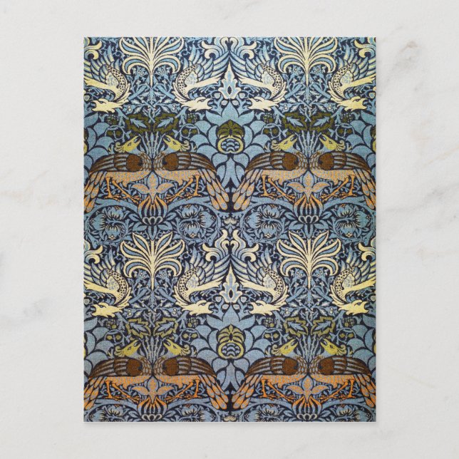 Postal Peacock y Dragón, William Morris (Anverso)