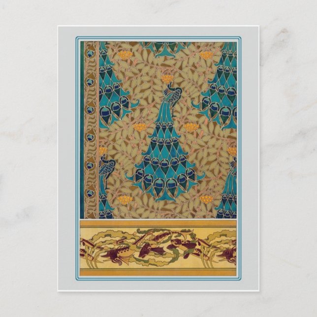 Postal Peacocks de Art Nouveau (Anverso)
