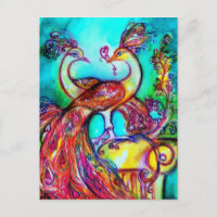 PEACOCKS EN AMOR MONOGRAMA azul turquesa rojo verd