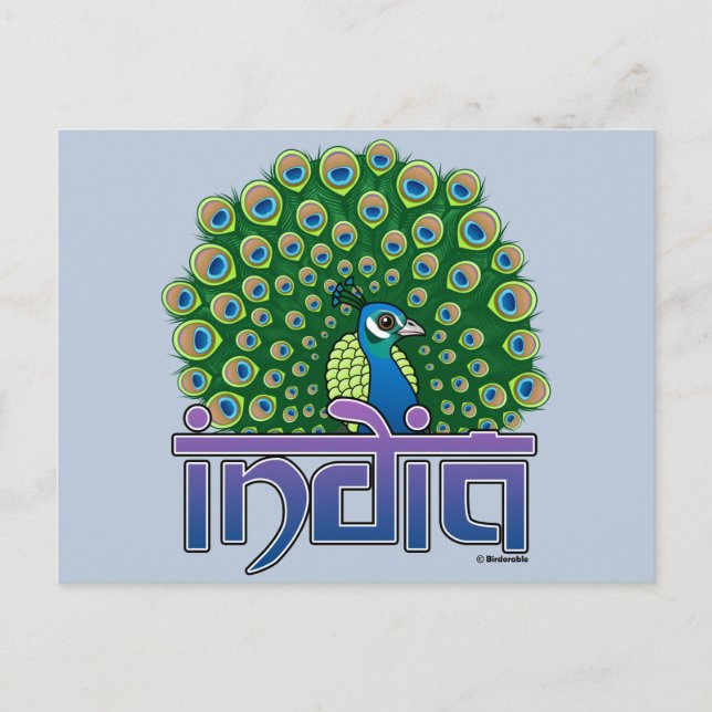 Postal Peafowl de la India (Anverso)