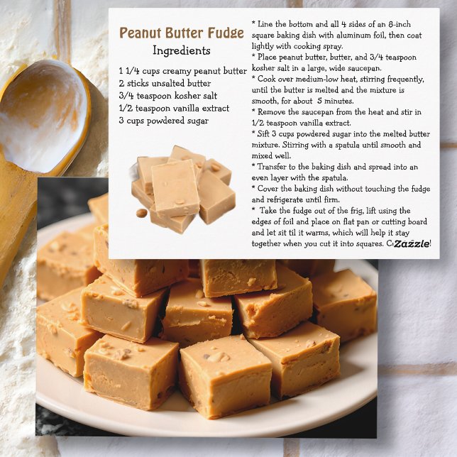 Postal Peanut Butter Fudge Recipe Card (Subido por el creador)