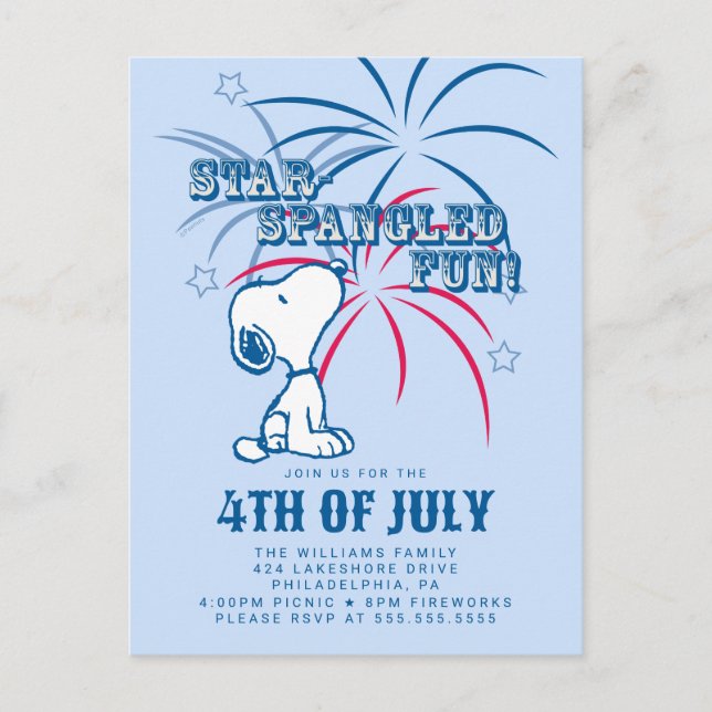 Postal Peanuts 4 of July Star Spangled Fun (Anverso)