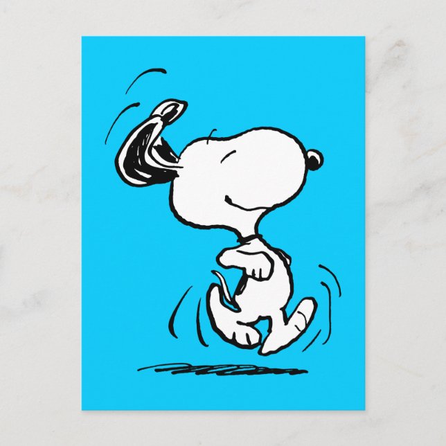 Postal Peanuts | Baile feliz de Snoopy (Anverso)