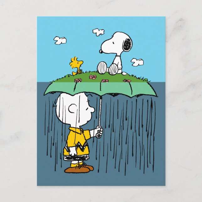 Postal Peanuts | Día Soleado Día Lluvioso Mitad y Mitad (Anverso)