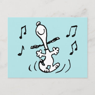 Postal Peanuts   Snoopy Bailando