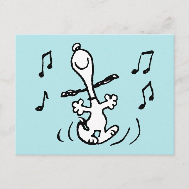 Postal Peanuts | Snoopy Bailando (Anverso)