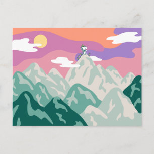 Postal Peanuts   Snoopy y la tropa escalando la montaña