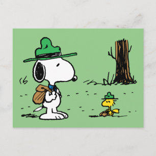Postal Peanuts   Snoopy y Woodstock de Camping