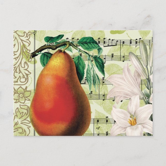 Postal Pear elegante (Anverso)