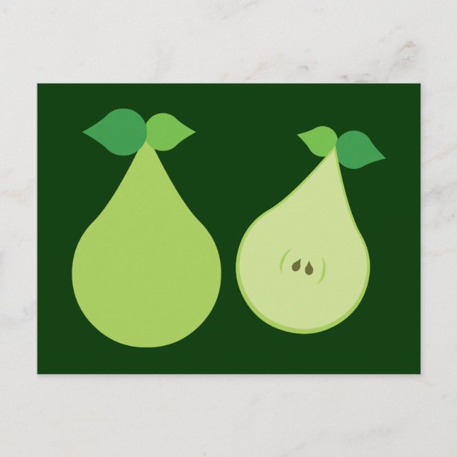 Postal Pear verde moderno (Anverso)
