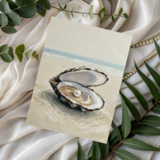 Postal Pearl in Oyster – Coastal Tranquility Postcard