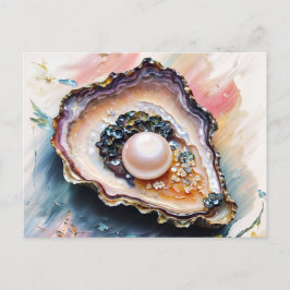 Postal Pearl in Oyster Elegant Ocean Creature Art