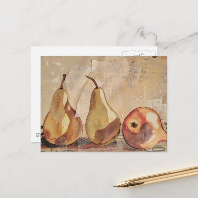 Postal Pears Mixed Media (Anverso/Reverso In Situ)