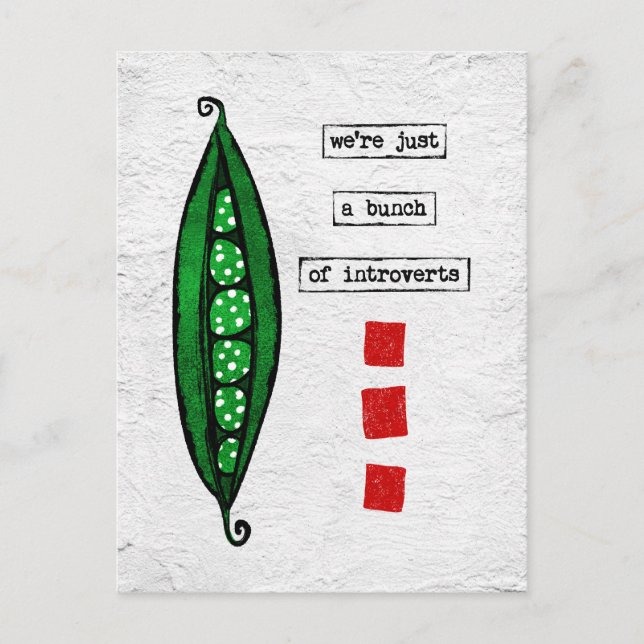 Postal Peas Postcard - Verduras divertidas - Introvertido (Anverso)