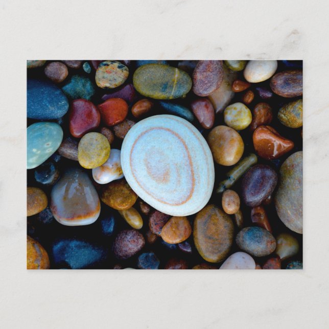Postal Pebbles (en la playa de Findhorn) (Anverso)