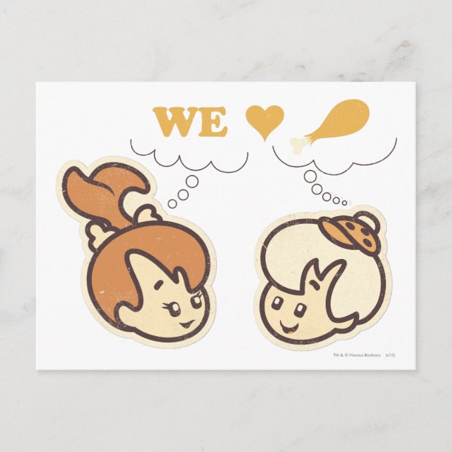 Postal PEBBLES™ y Bam Bam Love Food (Anverso)