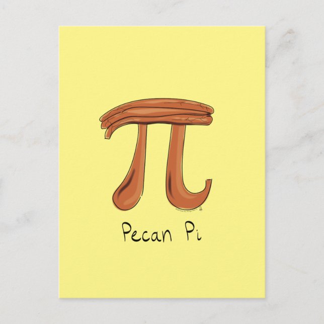 Postal Pecan Pi Cute Math Pi Day Postcard (Anverso)