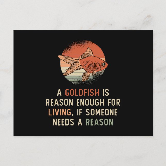 Postal Peces de Oro Razón de Vida Acuario Pescado Gracios (Anverso)