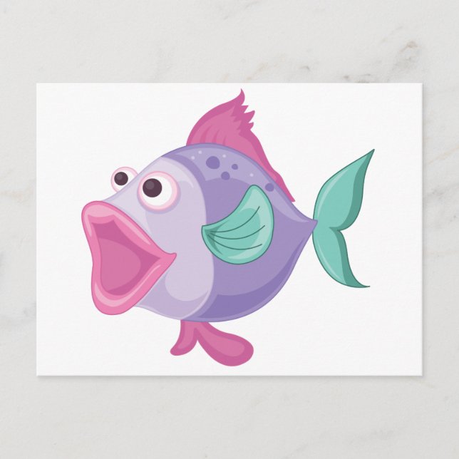 Postal Peces tropicales aislados en blanco (Anverso)