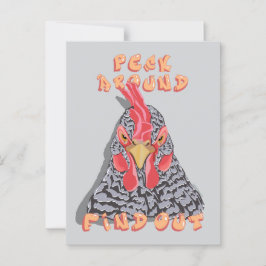Postal Peck Around Find Out—orden de picoteo de pollo