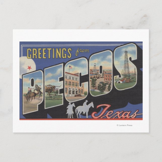 Postal Pecos, TexasLarge Letter ScenesPecos, TX (Anverso)