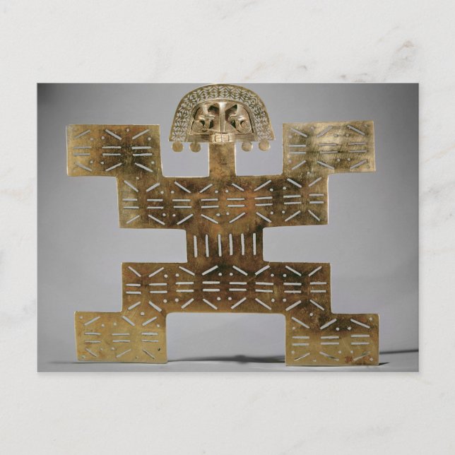 Postal Pectoral de Tumbaga fundida, de Huaca del Dragon (Anverso)