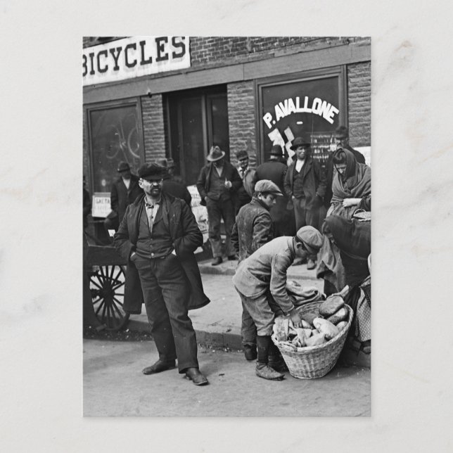 Postal Pedaleadores de pan italianos: 1900 (Anverso)