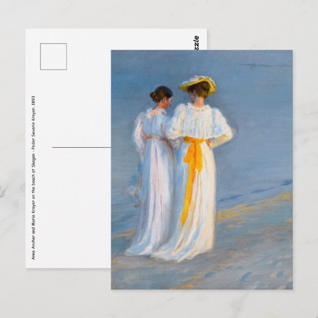 Postal Peder Severin Kroyer - Anna Ancher y Marie Kroyer (Anverso / Reverso)