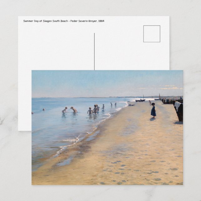 Postal Peder Severin Kroyer - Día de verano en la playa d (Anverso / Reverso)